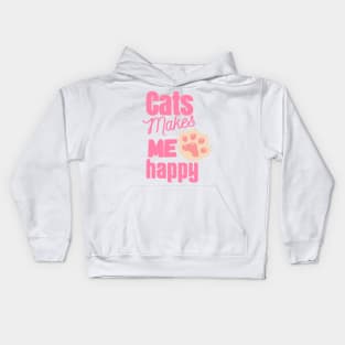 cats makes me happy Kids Hoodie